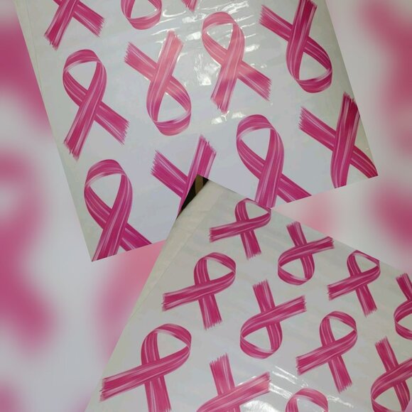 32 Breast Cancer Awareness Pink Ribbon Car or Window Clings - Pink Ribbon Decals - Picture 1 of 4